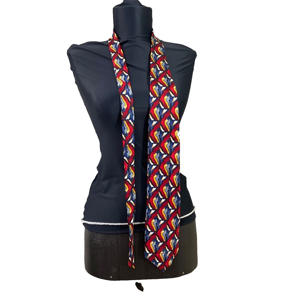 Jerry Garcia 100% Silk Multicolor Tie Men’s Psychedelic abstract Necktie 55.5”